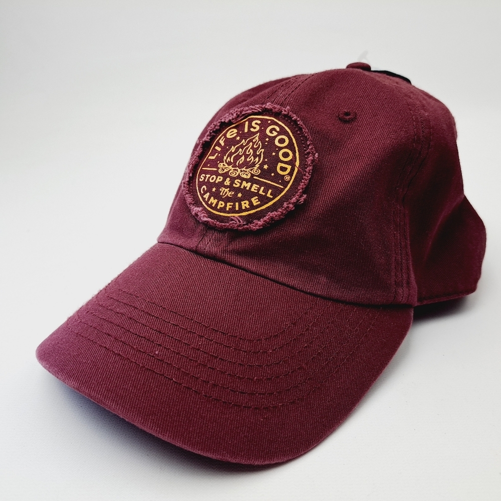 Life Is Good Women's 100% cotton cap hat maroon Adjustable Strap - Picture 3 of 6